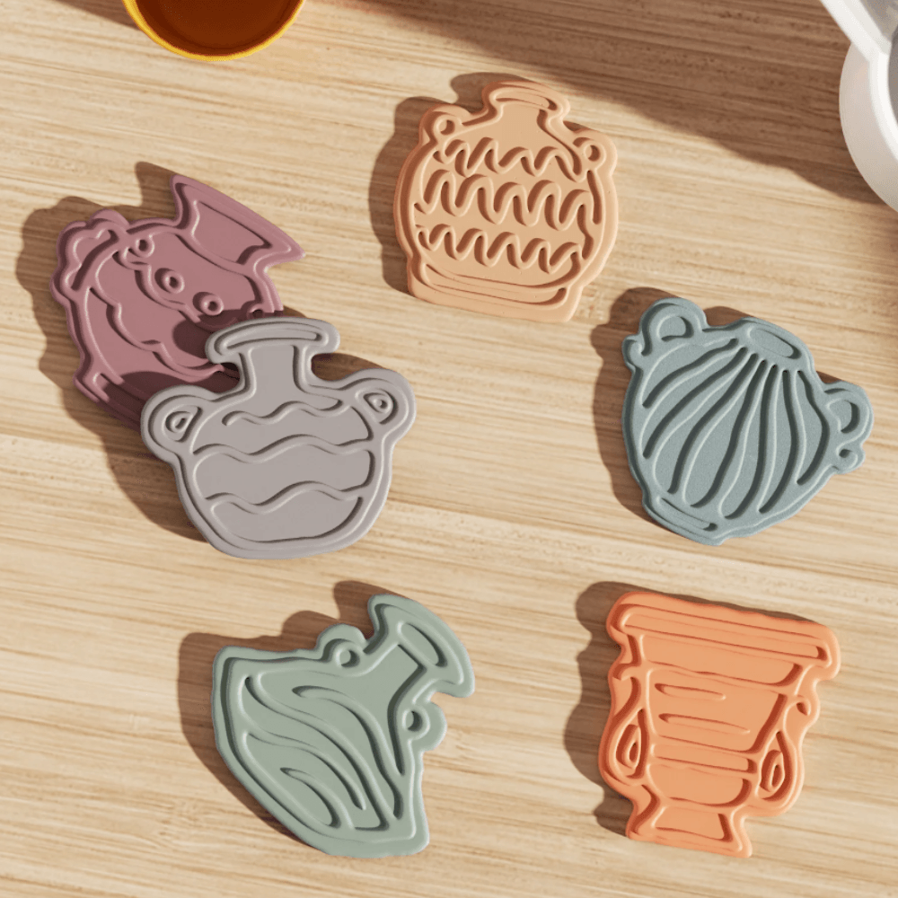 Boowan Nicole: Elegant Vase Silhouettes Coaster Collection Silicone Mold - BohriAli.com