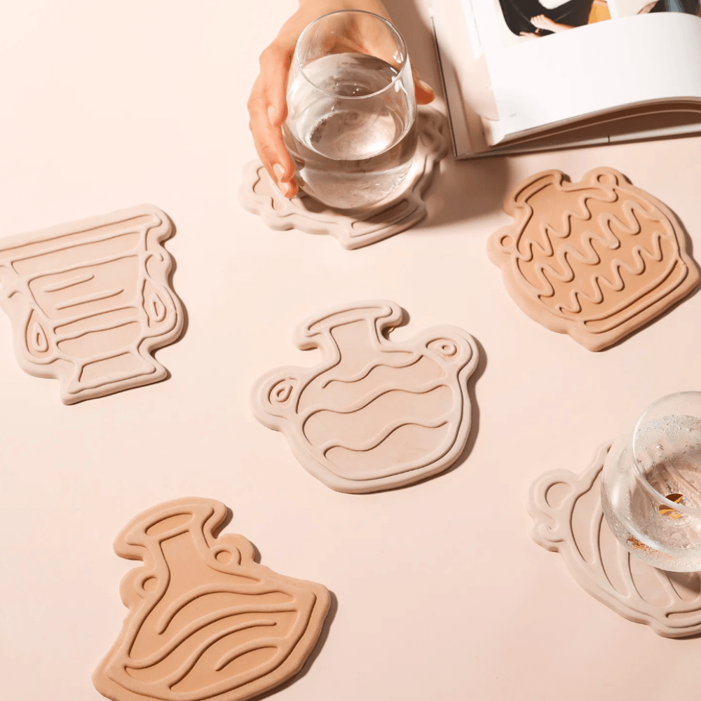 Boowan Nicole: Elegant Vase Silhouettes Coaster Collection Silicone Mold - BohriAli.com