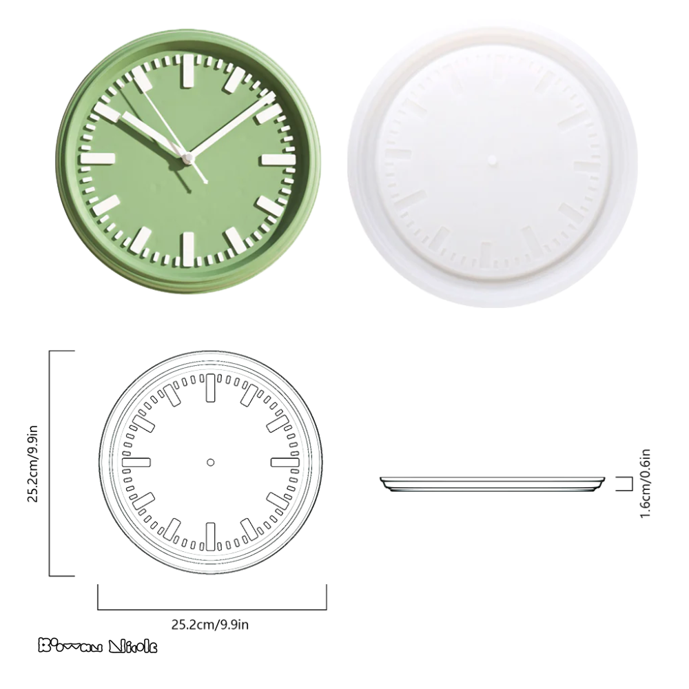 Boowan Nicole: Concrete Wall Clock Dial Plate Silicone Mould