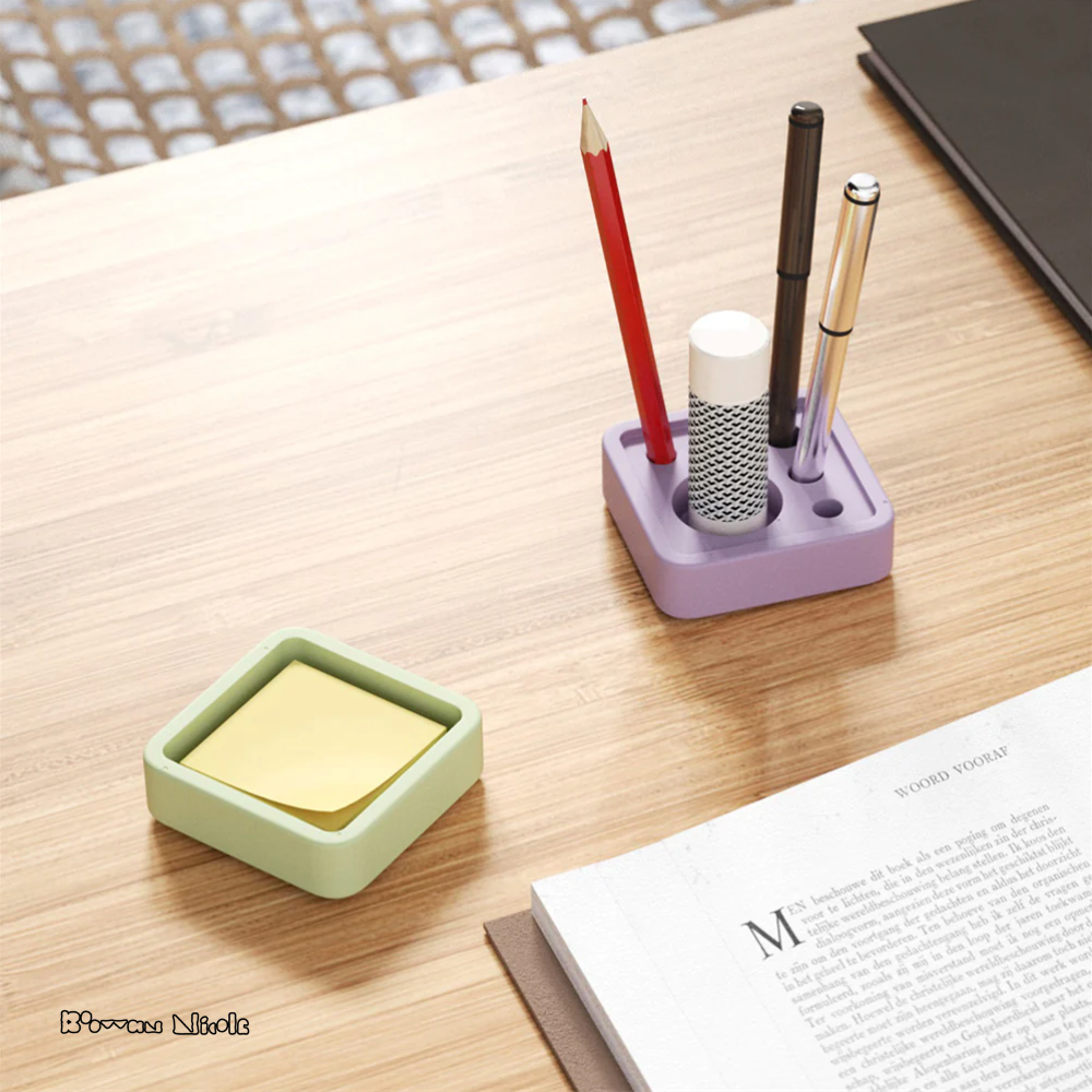 Boowan Nicole: Concrete Office Accessories Pen Holder Silicone Mold