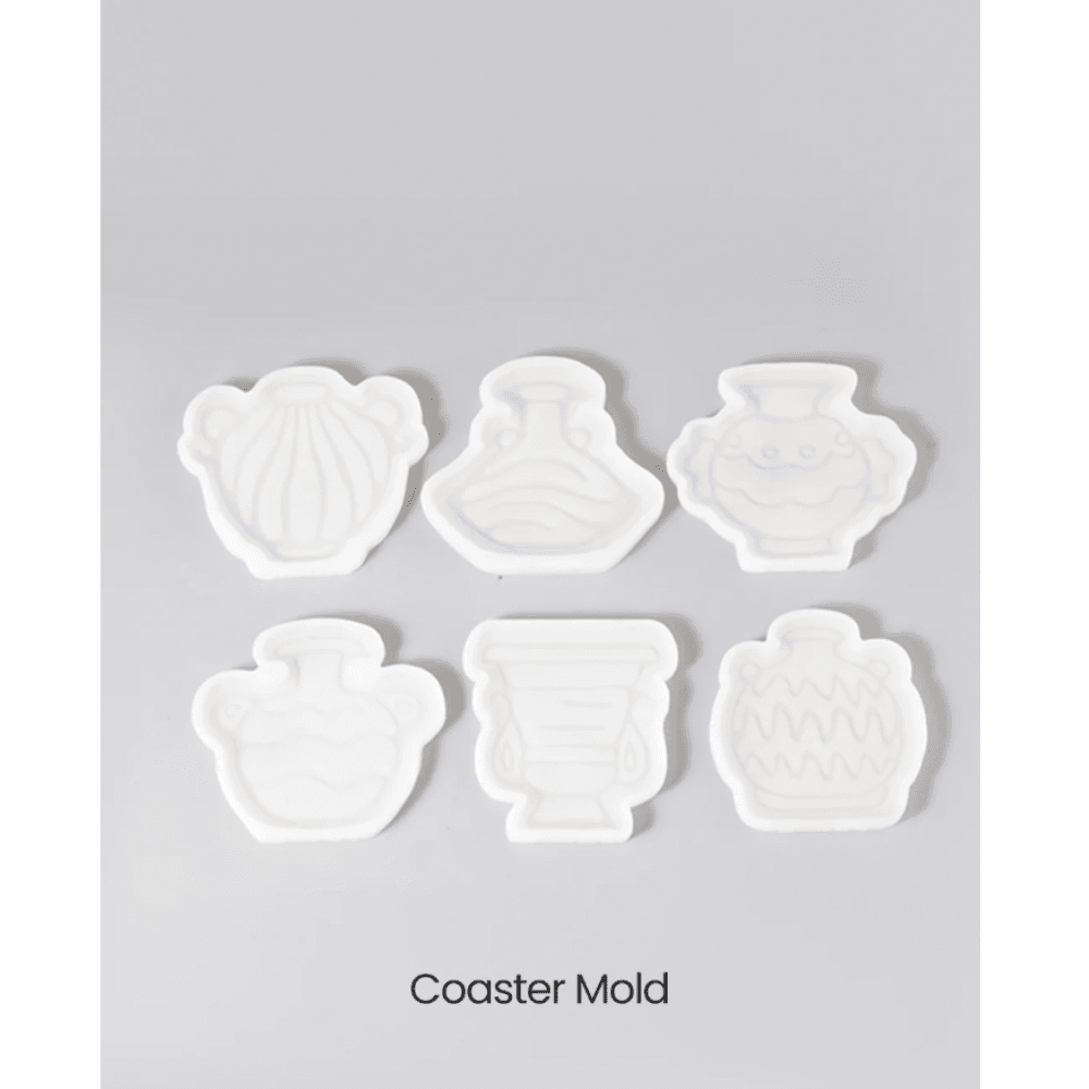 Boowan Nicole: Elegant Vase Silhouettes Coaster Collection Silicone Mold - BohriAli.com