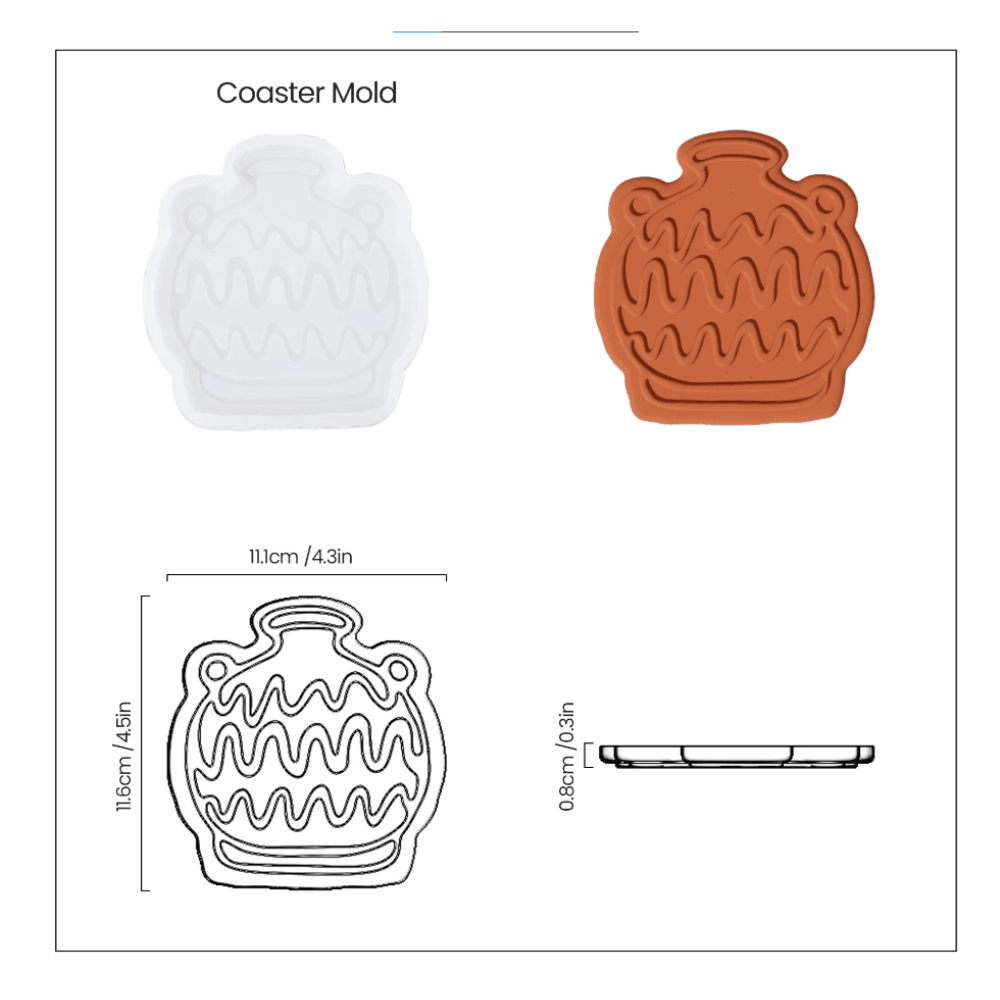 Boowan Nicole: Elegant Vase Silhouettes Coaster Collection Silicone Mold - BohriAli.com