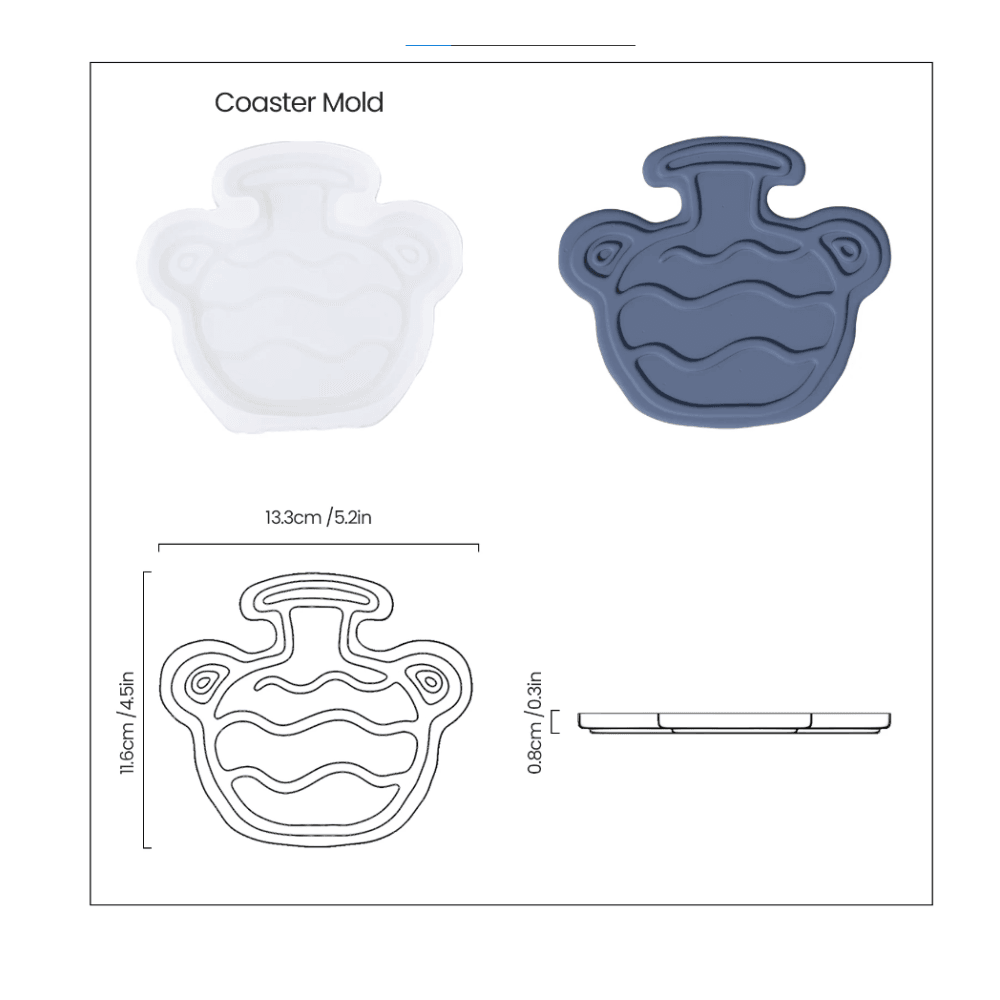 Boowan Nicole: Elegant Vase Silhouettes Coaster Collection Silicone Mold - BohriAli.com