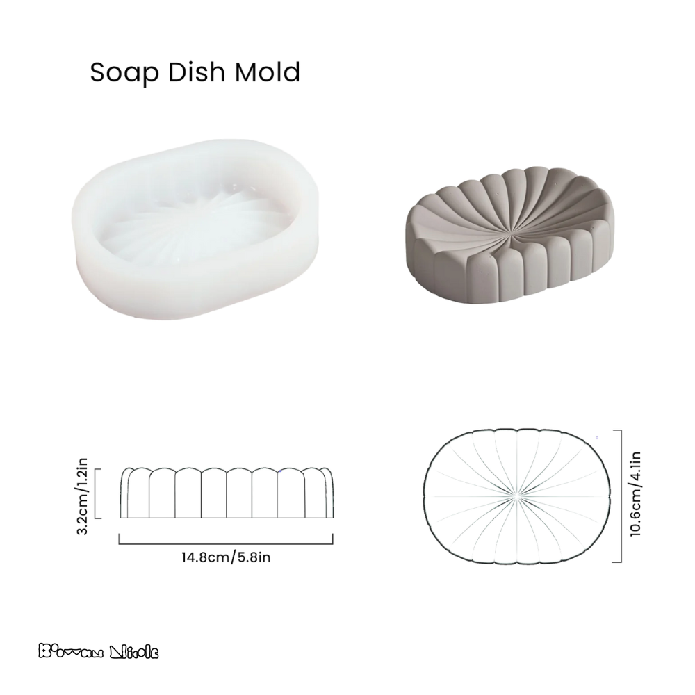 Boowan Nicole: Nicole Concrete Bathroom Accessories Set Silicone Mold