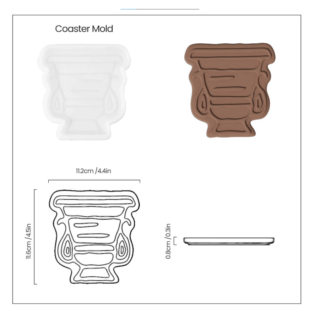 Boowan Nicole: Elegant Vase Silhouettes Coaster Collection Silicone Mold - BohriAli.com