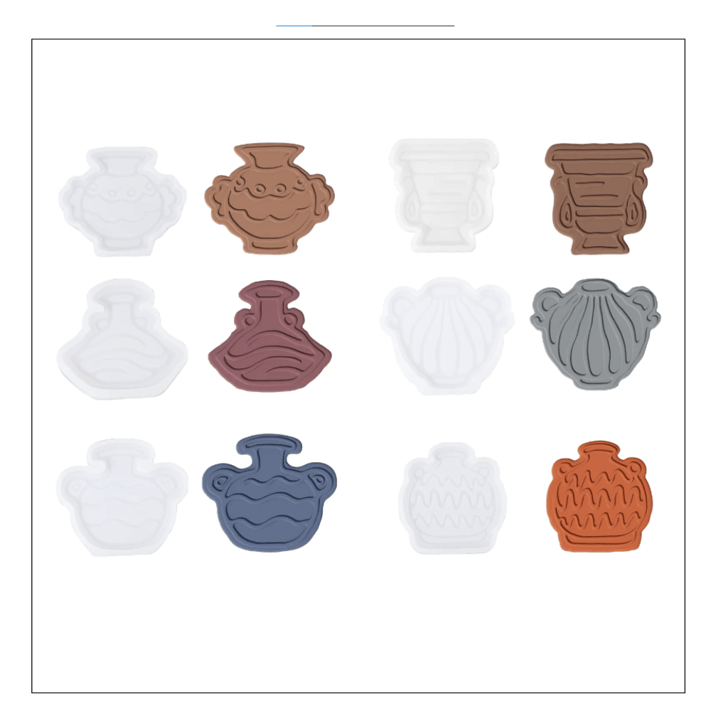 Boowan Nicole: Elegant Vase Silhouettes Coaster Collection Silicone Mold - BohriAli.com