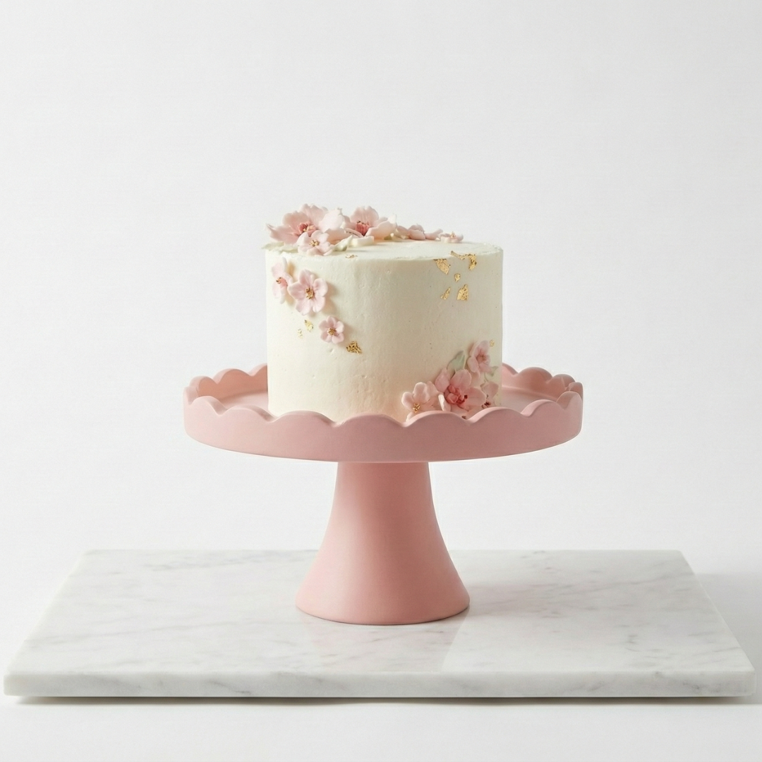 Scallop Rim Cake Stand Silicone Mould (2-Piece Set) | For Concrete | Jesmonite®️| Resin