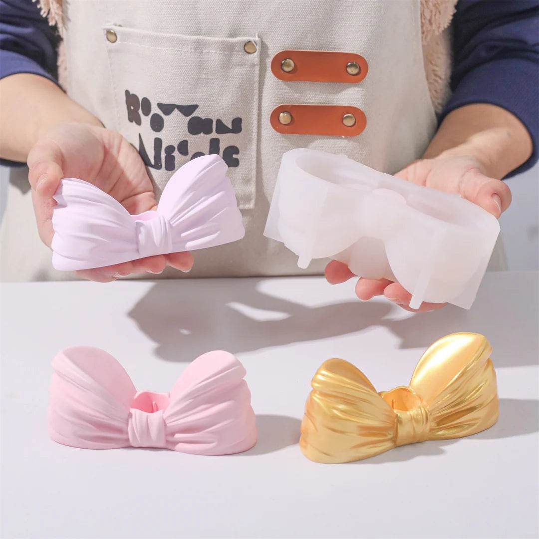 Boowan Nicole: Cutie Bow Candle Holder Silicone Mold - BohriAli.com