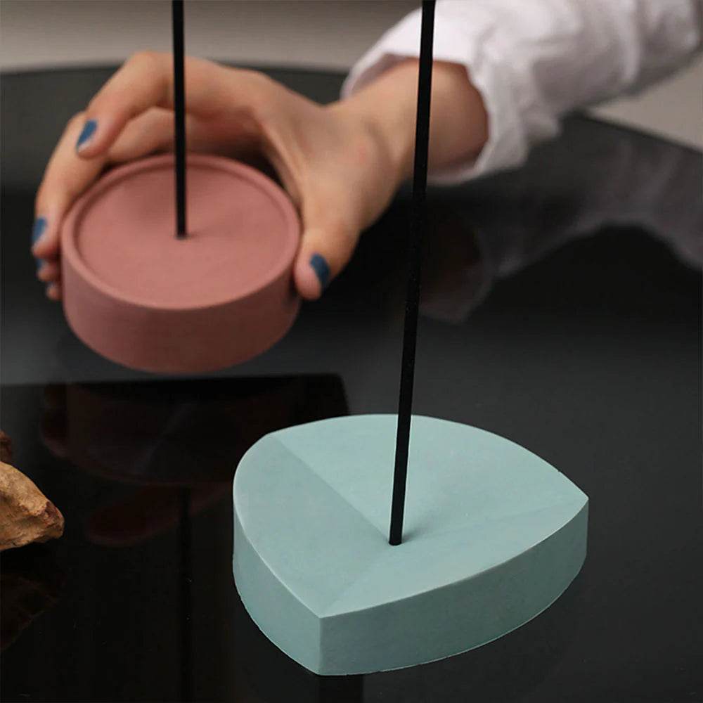 Boowan Nicole: Geometric Cement Incense Holder Mold Silicone Concrete Incense Stick Insert Mould - BohriAli.com