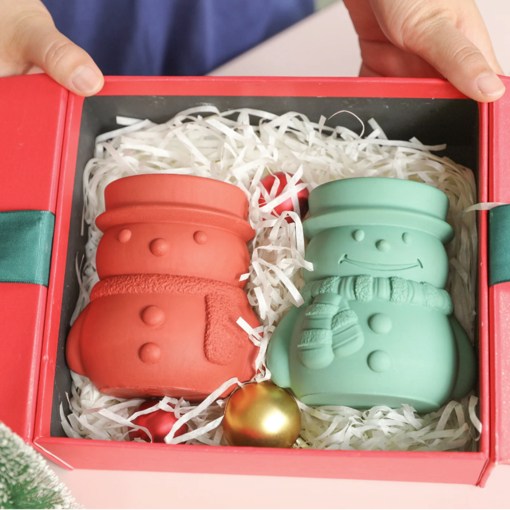 Boowan Nicole: Christmas Cheery Snowman's Winter Glow Candle Jar Mold