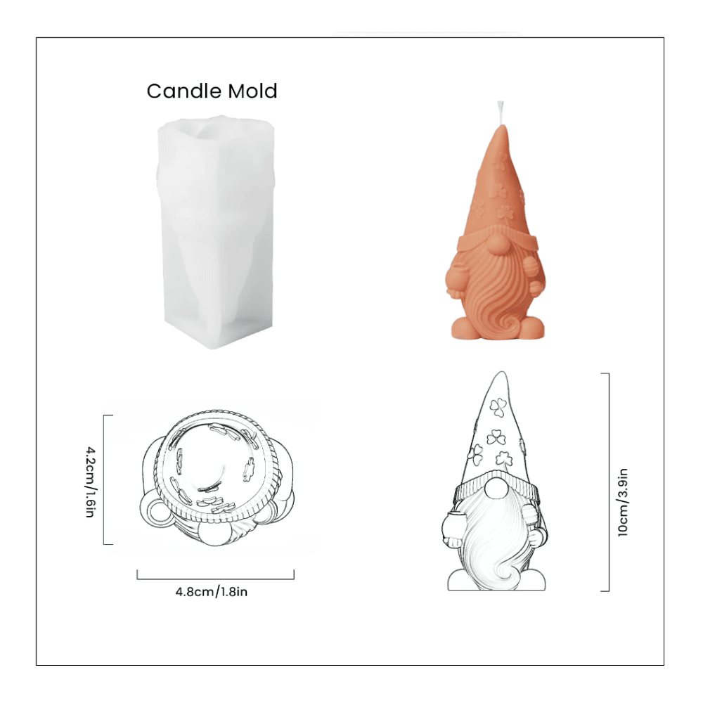 Christmas Floral Hat Gnome Candle Mold - BohriAli.com
