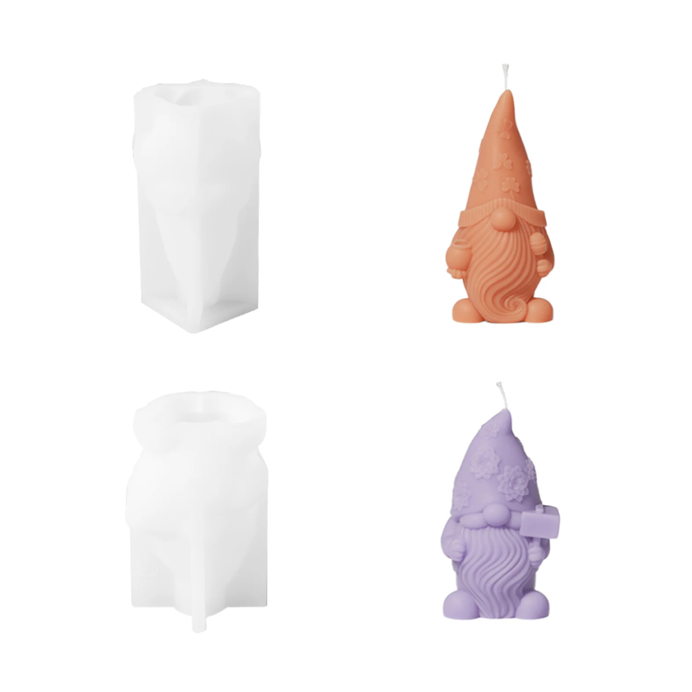 Christmas Floral Hat Gnome Candle Mold