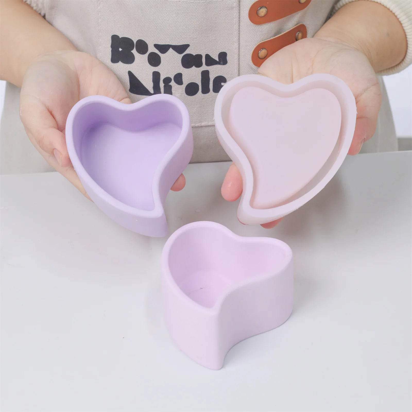 Boowan Nicole: Eternal Kiss of Hearts Candle Jar Silicone Mold - BohriAli.com