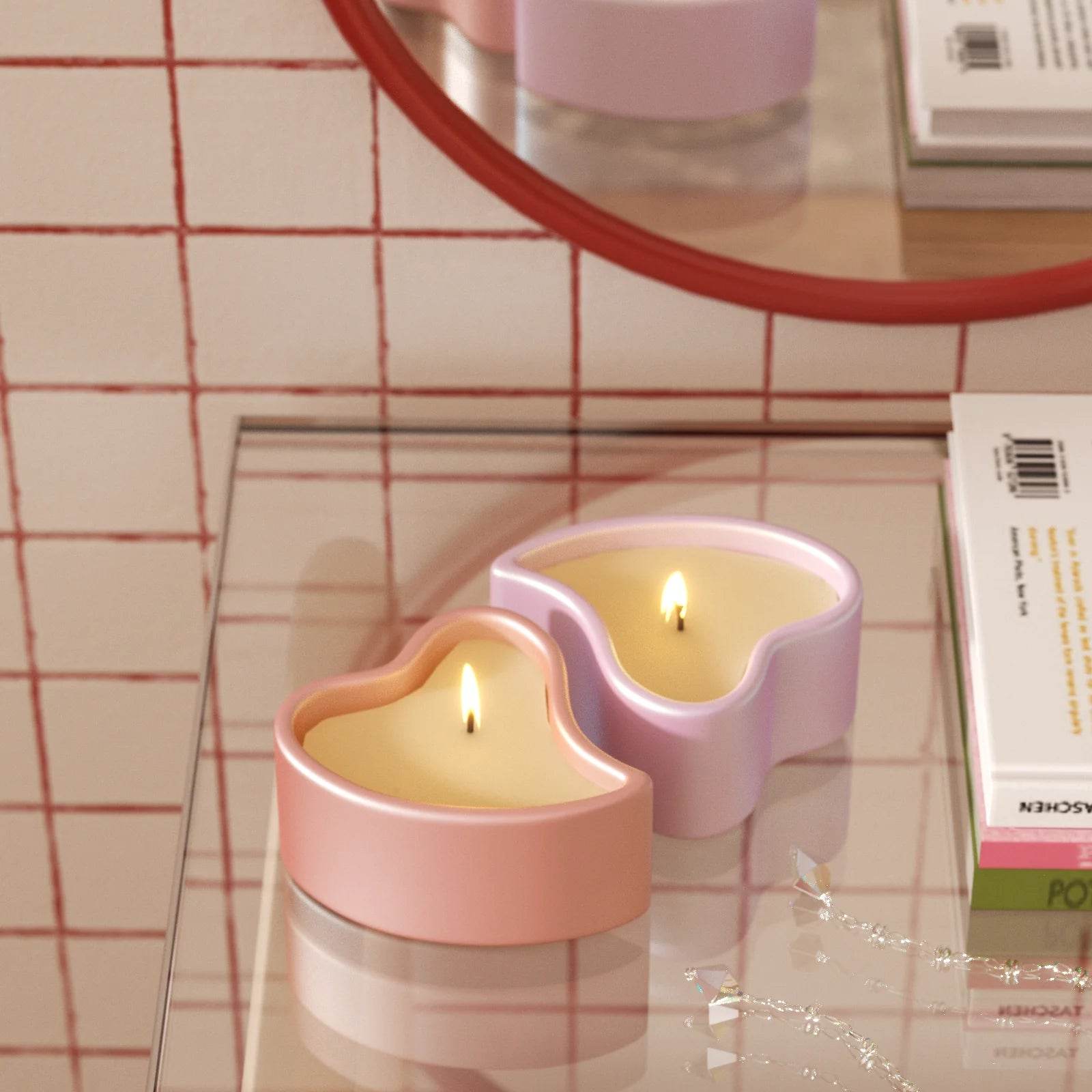 Boowan Nicole: Eternal Kiss of Hearts Candle Jar Silicone Mold - BohriAli.com