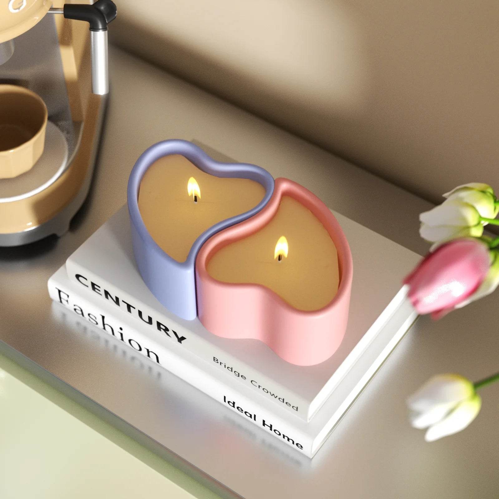 Boowan Nicole: Eternal Kiss of Hearts Candle Jar Silicone Mold - BohriAli.com