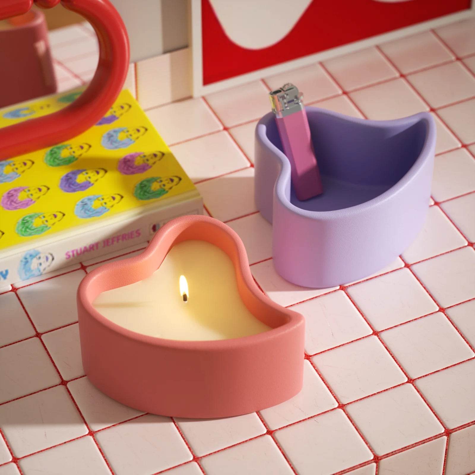 Boowan Nicole: Eternal Kiss of Hearts Candle Jar Silicone Mold - BohriAli.com