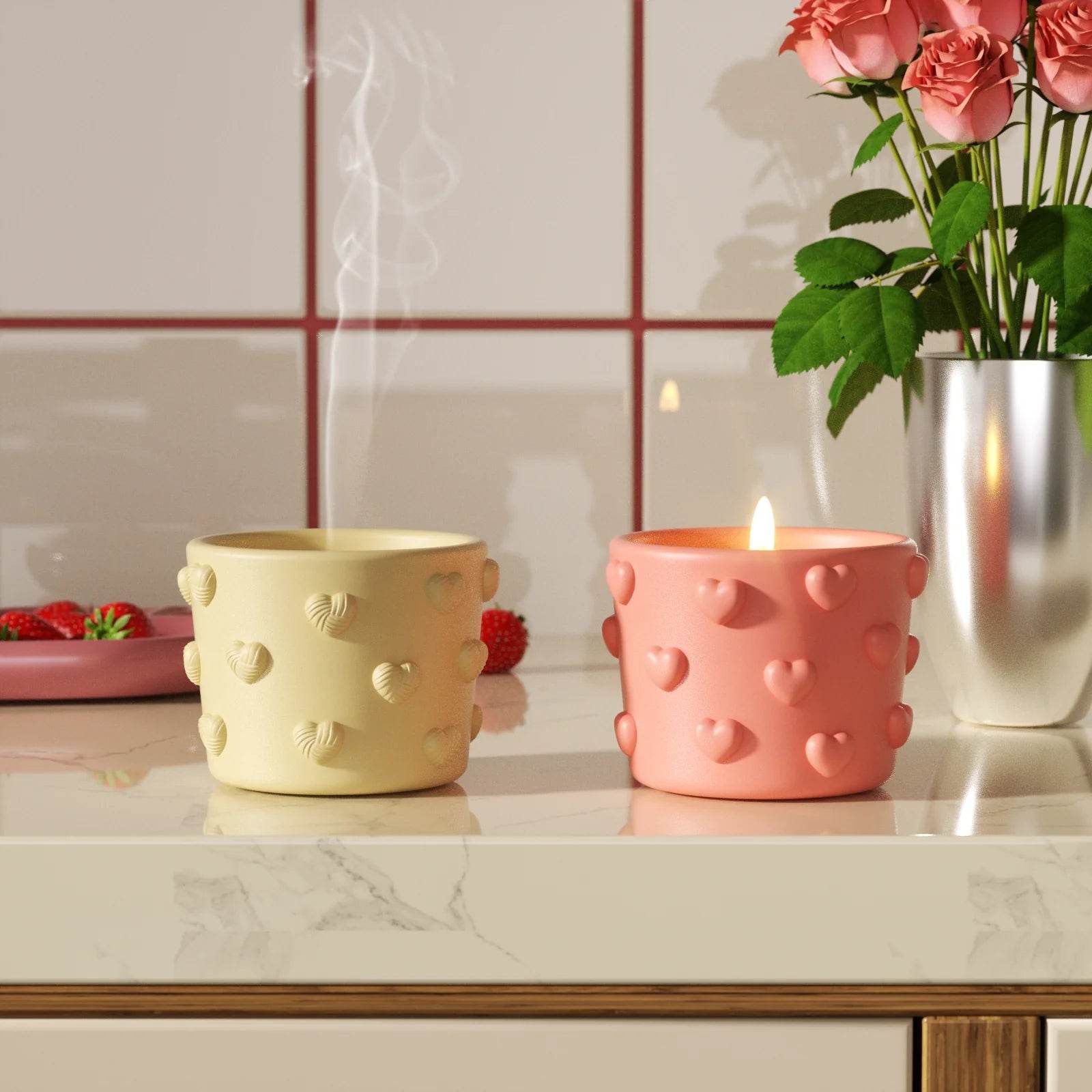 Boowan Nicole: 3.5oz Dreamy Bubble Hearts Candle Jar Silicone Mold - BohriAli.com