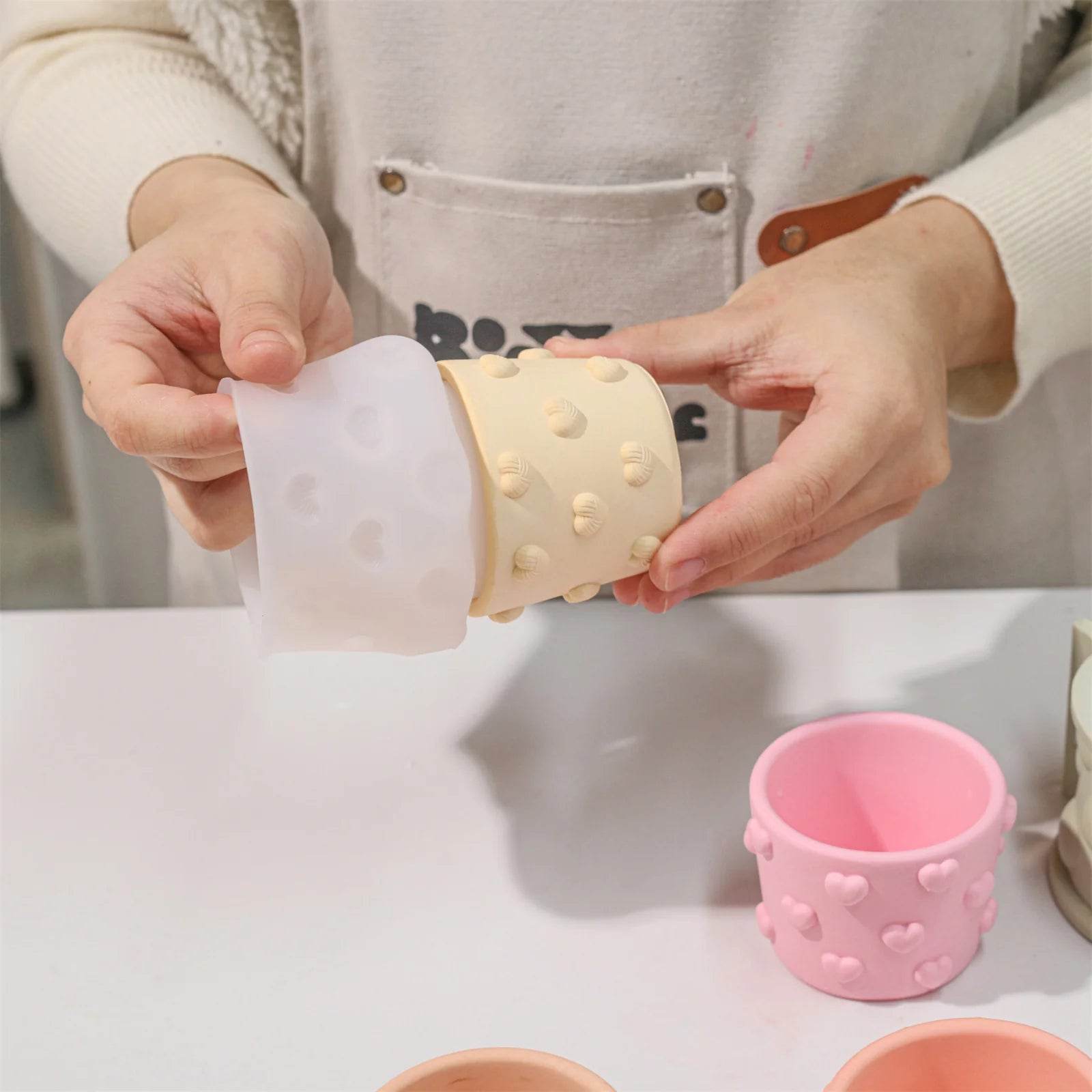 Boowan Nicole: 3.5oz Dreamy Bubble Hearts Candle Jar Silicone Mold - BohriAli.com