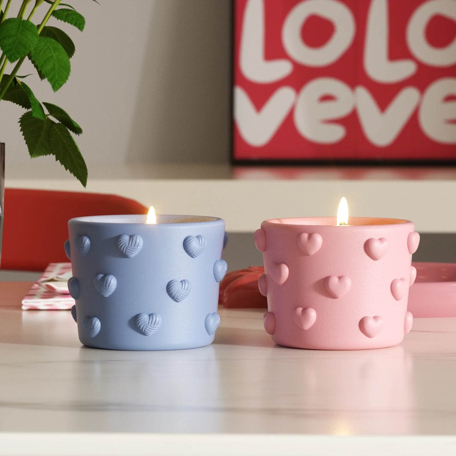 Boowan Nicole: 3.5oz Dreamy Bubble Hearts Candle Jar Silicone Mold - BohriAli.com