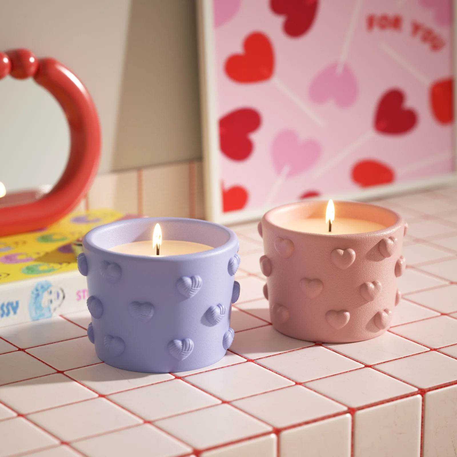 Boowan Nicole: 3.5oz Dreamy Bubble Hearts Candle Jar Silicone Mold - BohriAli.com