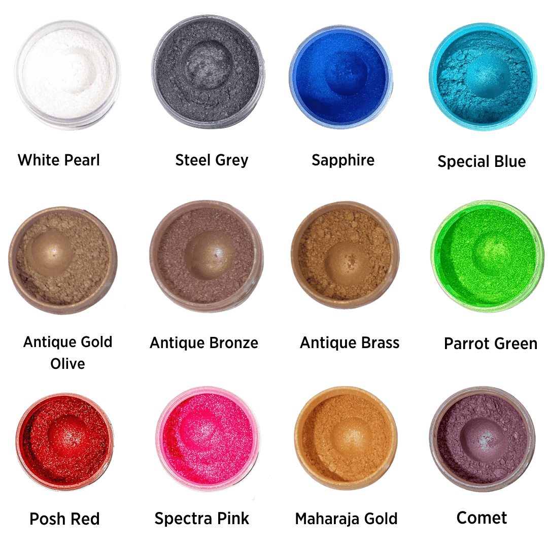 Offbeat Haksons Pearl Pigments (Mica Powders) - Pack of 12 colours (Resin / Soap / Wax) | for Epoxy Resin - BohriAli.com