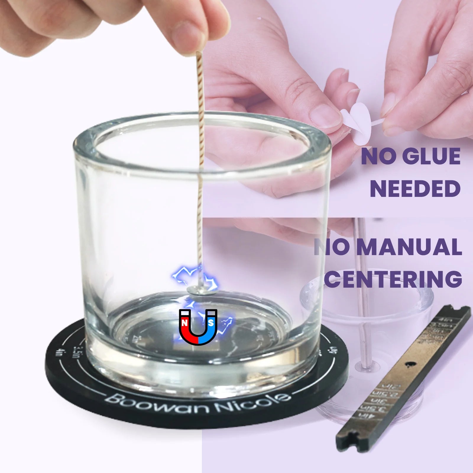 Quick Magnetic Candle Wick Centering Setter Tool by Boowan Nicole
