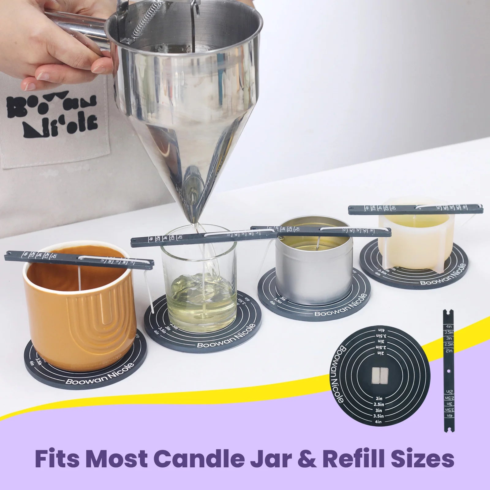 Quick Magnetic Candle Wick Centering Setter Tool by Boowan Nicole