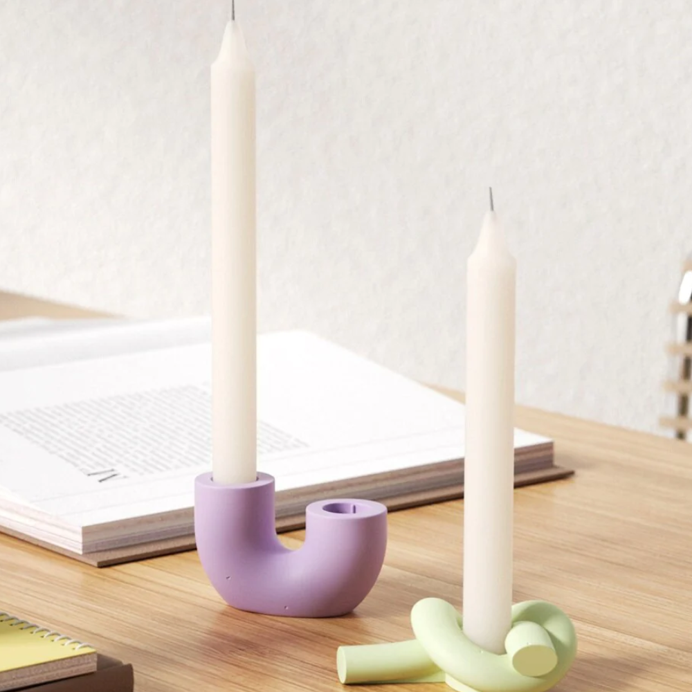 Boowan Nicole: Creative Taper Candle Holder Silicone Mold