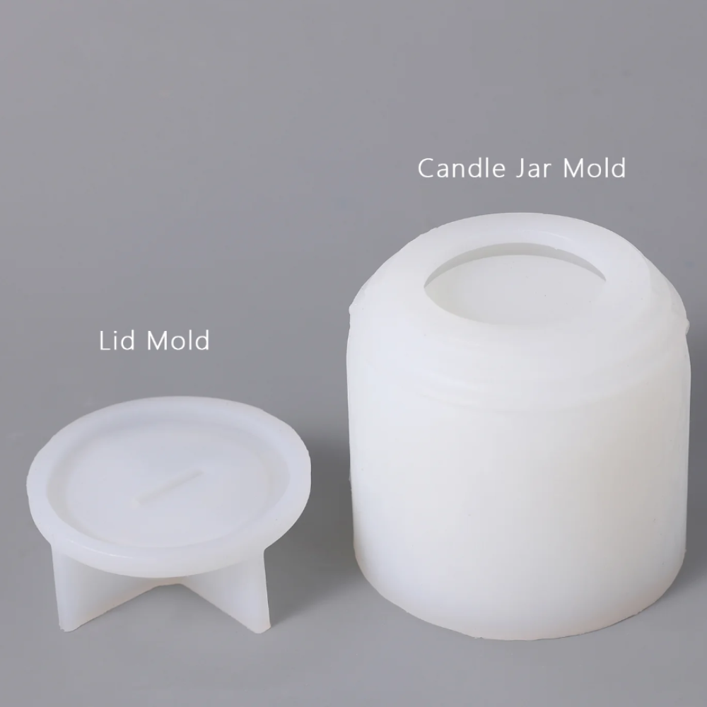 Boowan Nicole: Triangle Pattern Concrete Candle Jar with Raised Lid Silicone Mould