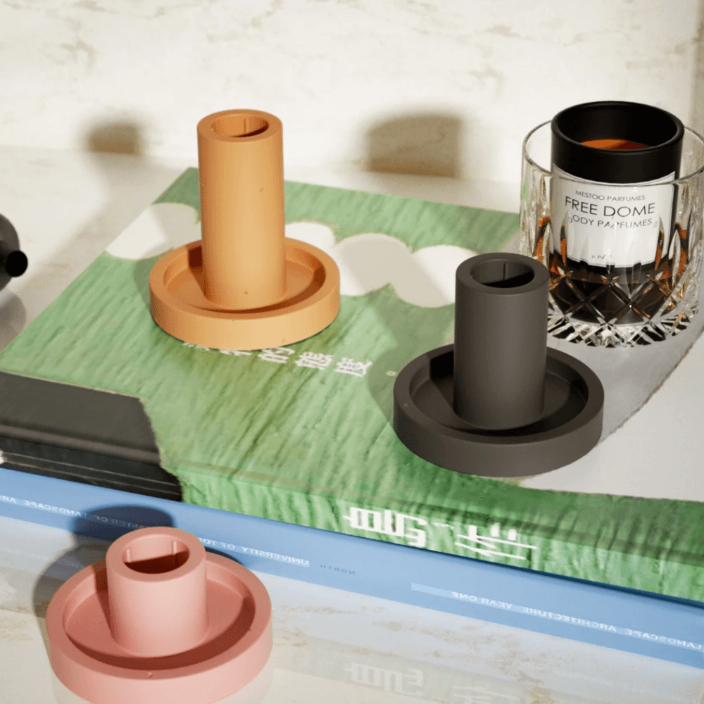 Boowan Nicole: Geometric Simple Taper Candle Holder Silicone Mold - BohriAli.com