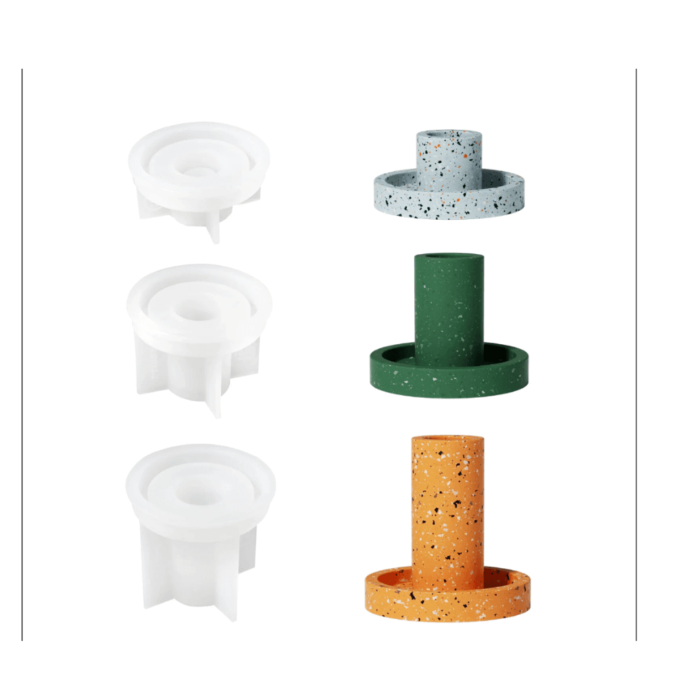 Boowan Nicole: Geometric Simple Taper Candle Holder Silicone Mold - BohriAli.com
