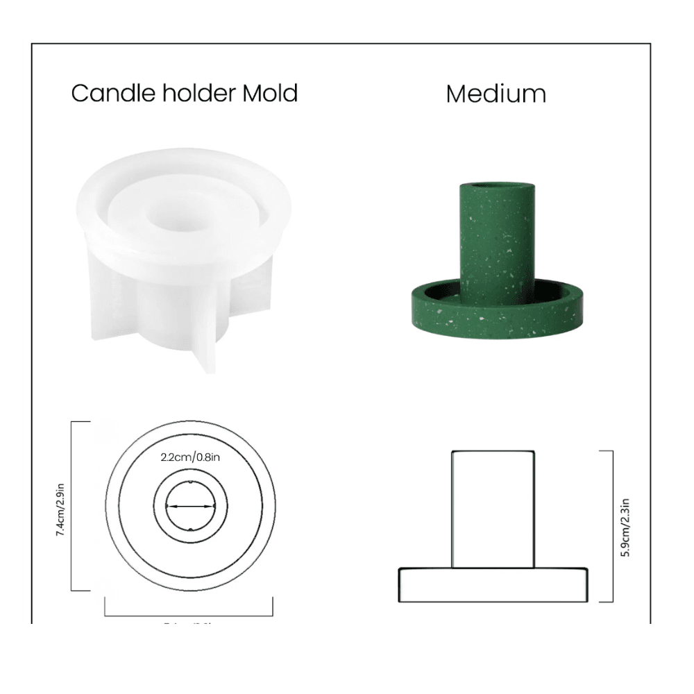 Boowan Nicole: Geometric Simple Taper Candle Holder Silicone Mold - BohriAli.com