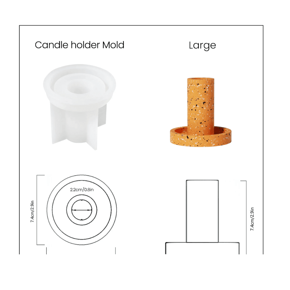 Boowan Nicole: Geometric Simple Taper Candle Holder Silicone Mold - BohriAli.com