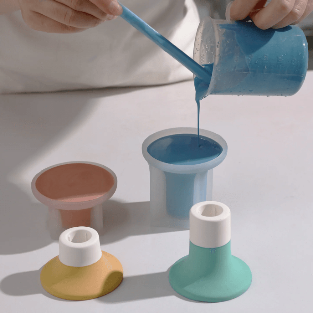 Boowan Nicole: Round Taper Candle Holder Silicone Mold - BohriAli.com