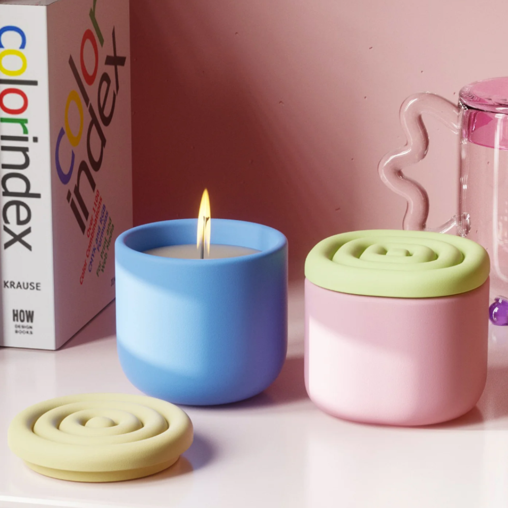 Boowan Nicole: Round Ripple Candle Jar Silicone Mould