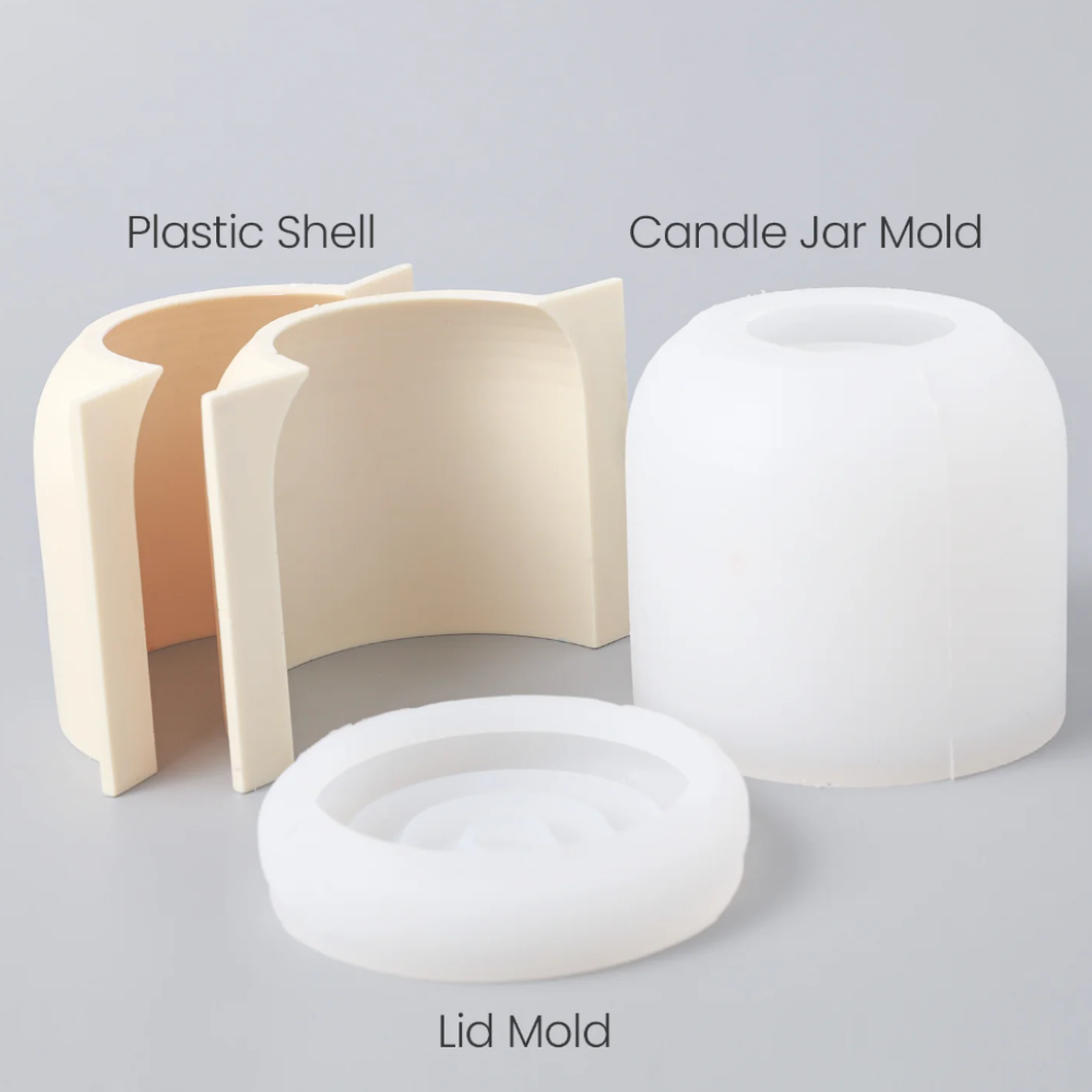 Boowan Nicole: Round Ripple Candle Jar Silicone Mould