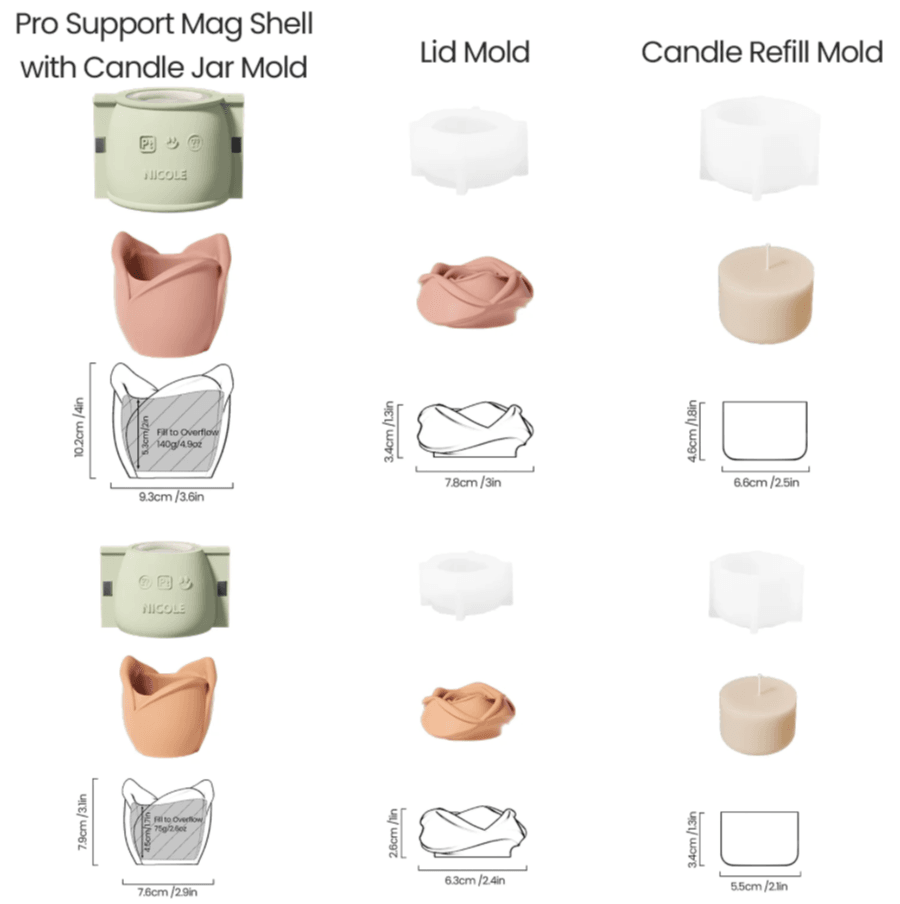 Boowan Nicole: Rose Reverie Candle Jar Silicone Mould - 3oz / 5oz Candle - BohriAli.com