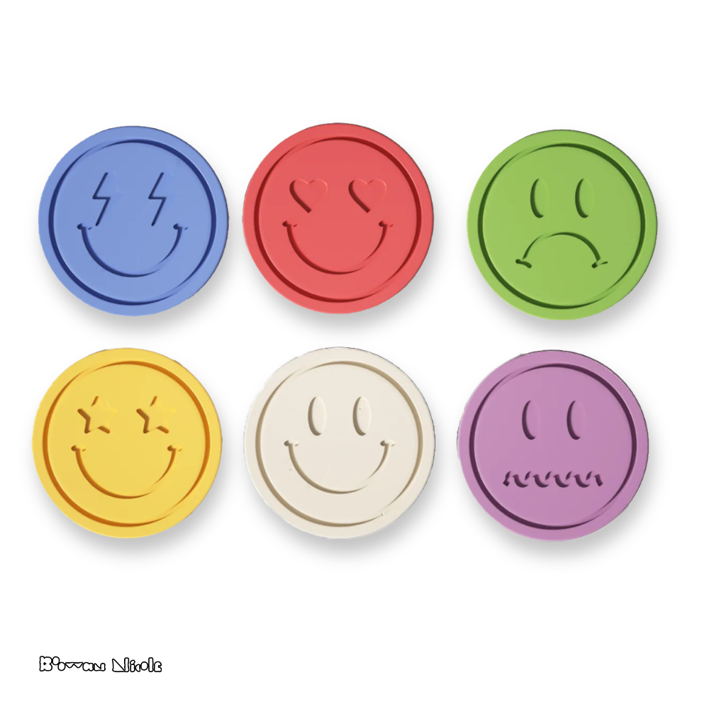 Boowan Nicole: Emoticon Concrete Coaster Silicone Mould