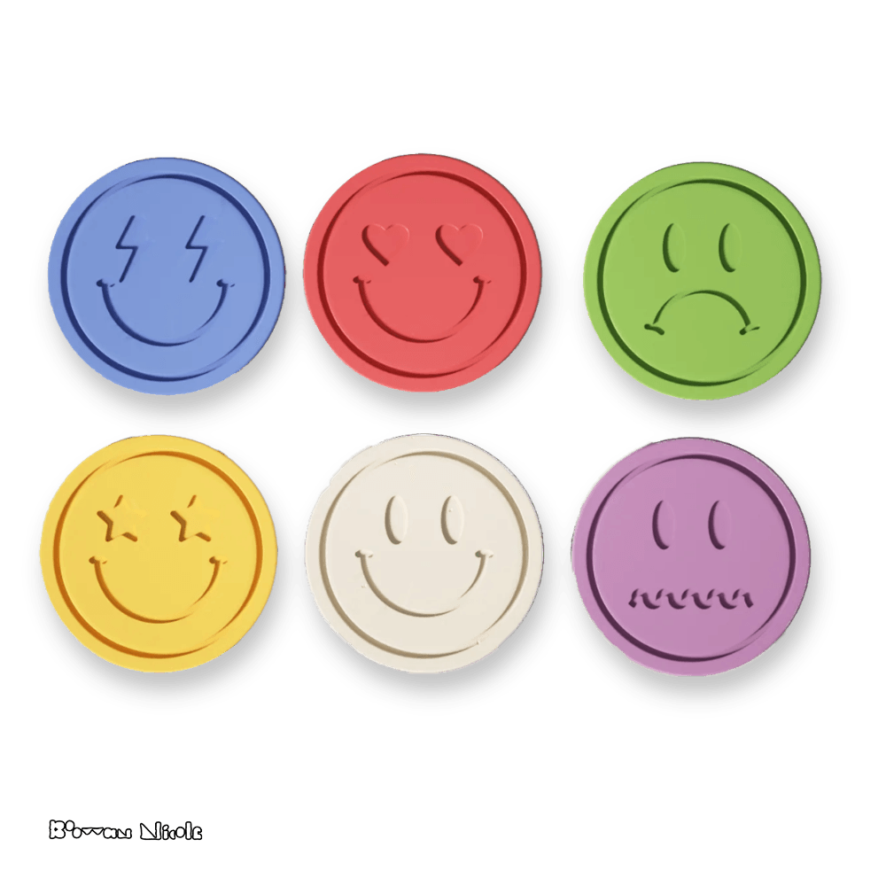 Boowan Nicole: Emoticon Concrete Coaster Silicone Mould - BohriAli.com