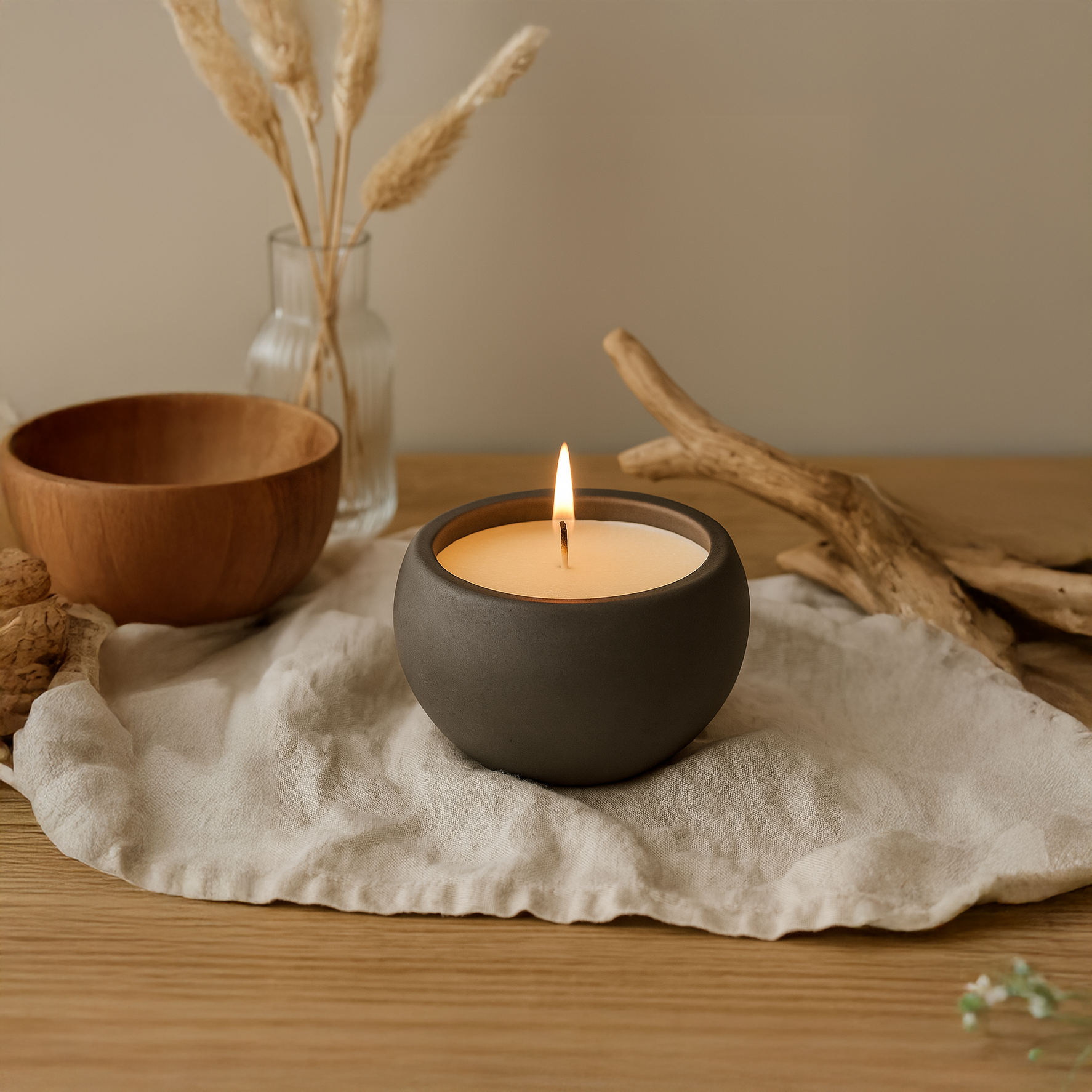 Small Rounded Candle Bowl