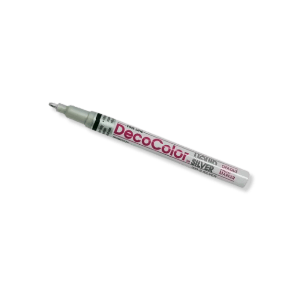DecoColor Opaque Fine Line Paint Marker - Silver | Edge Highlighter Pen - BohriAli.com
