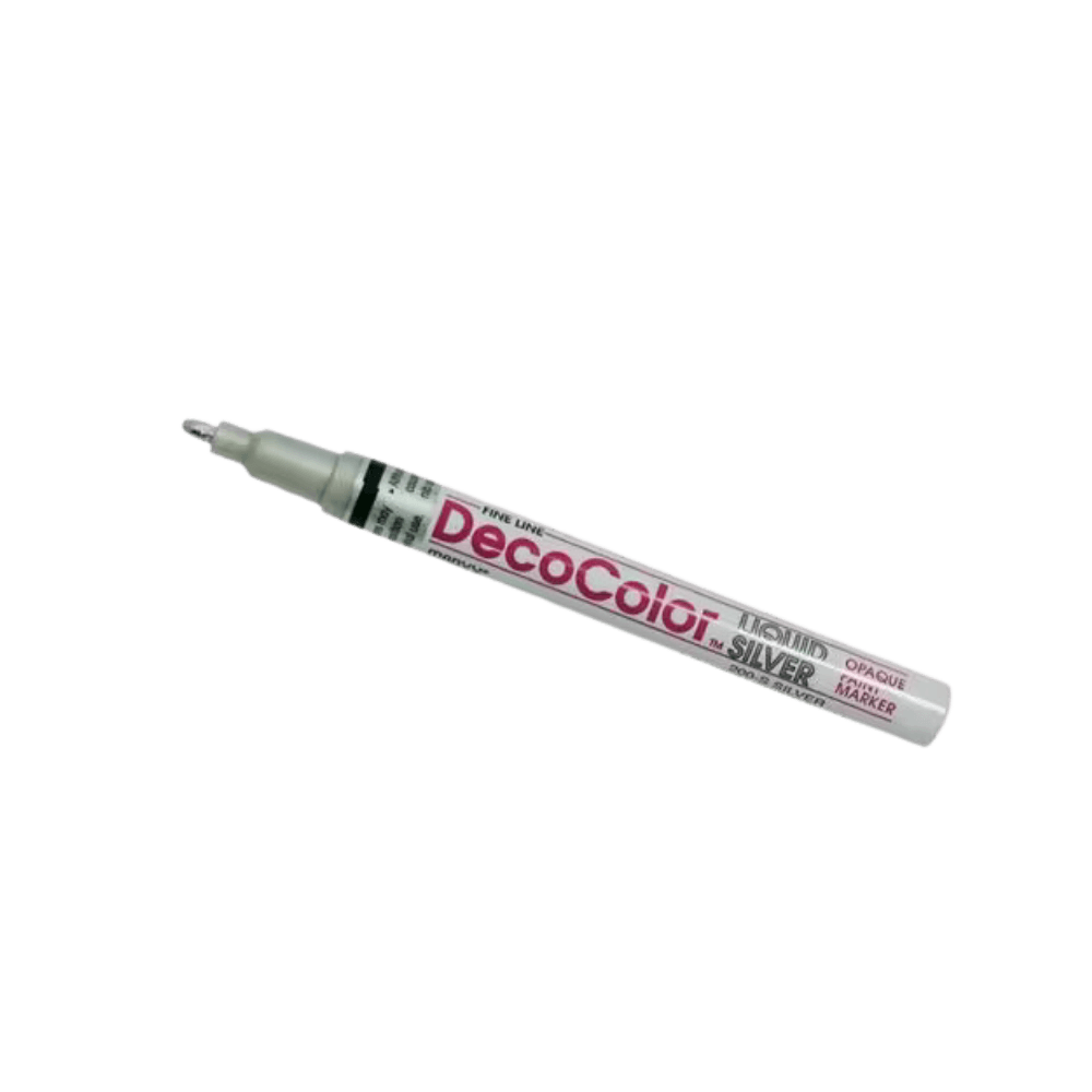 DecoColor Opaque Fine Line Paint Marker - Silver | Edge Highlighter Pen - BohriAli.com