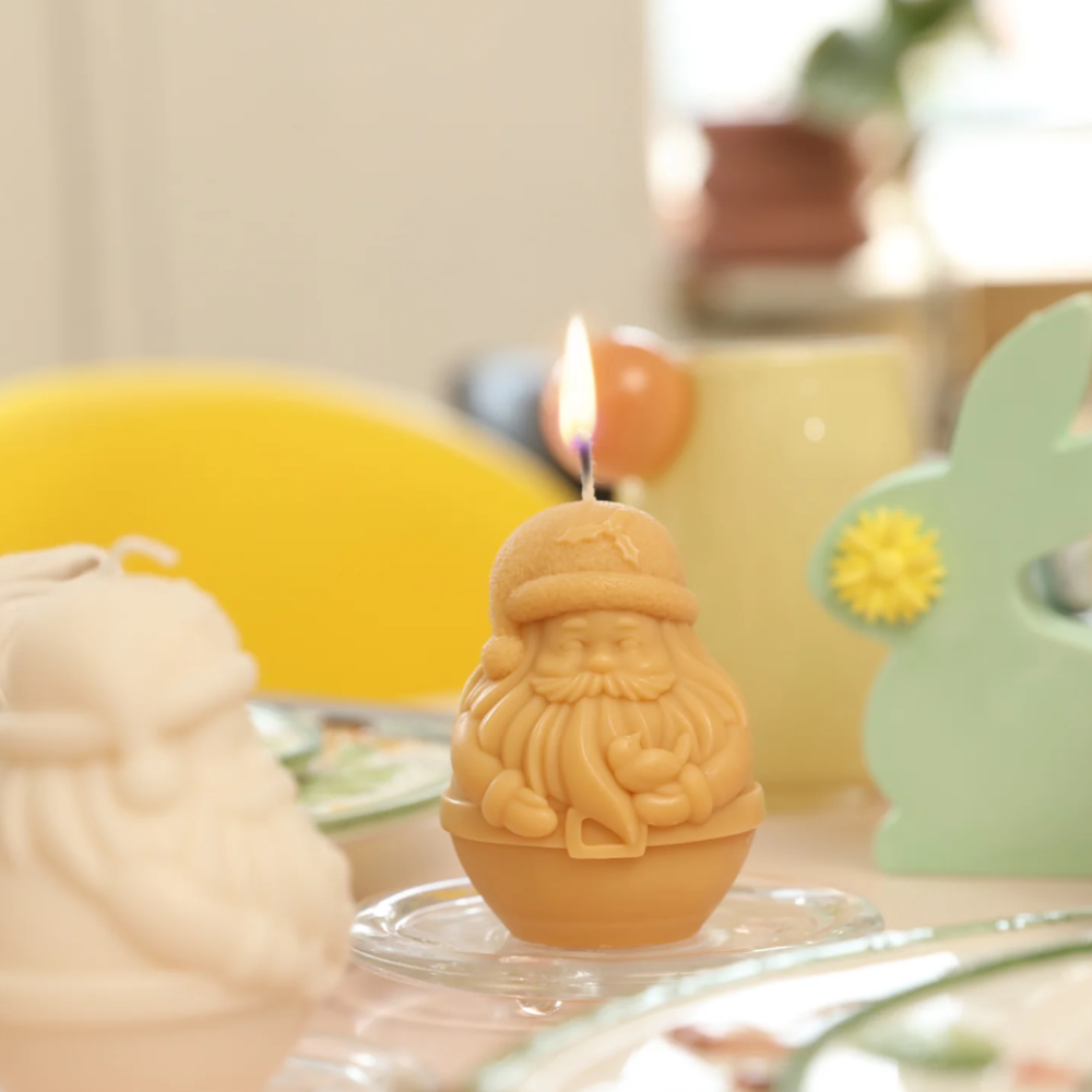 Boowan Nicole: Christmas Chubby Santa Claus Candle Mold