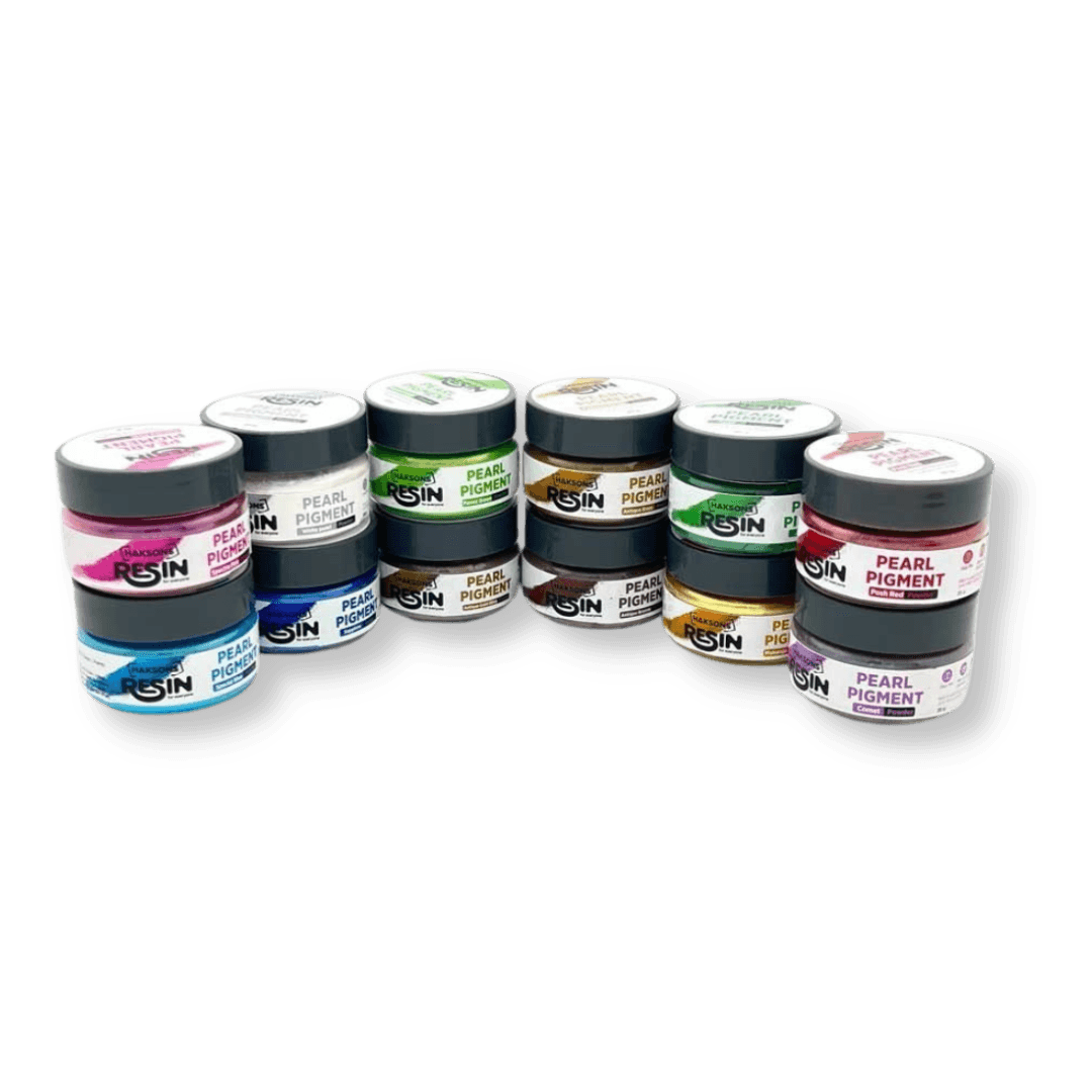 Offbeat Haksons Pearl Pigments (Mica Powders) - Pack of 12 colours (Resin / Soap / Wax) | for Epoxy Resin - BohriAli.com