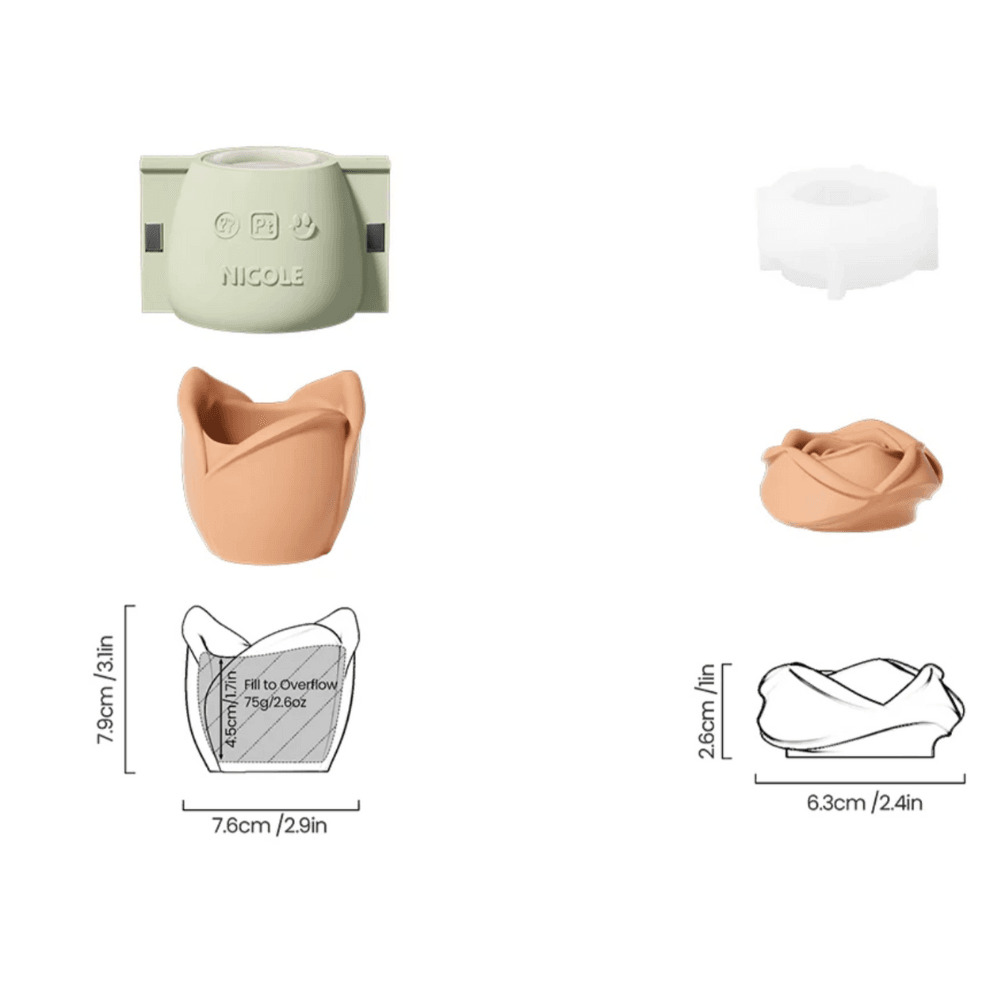 Boowan Nicole: Rose Reverie Candle Jar Silicone Mould - 3oz / 5oz Candle - BohriAli.com