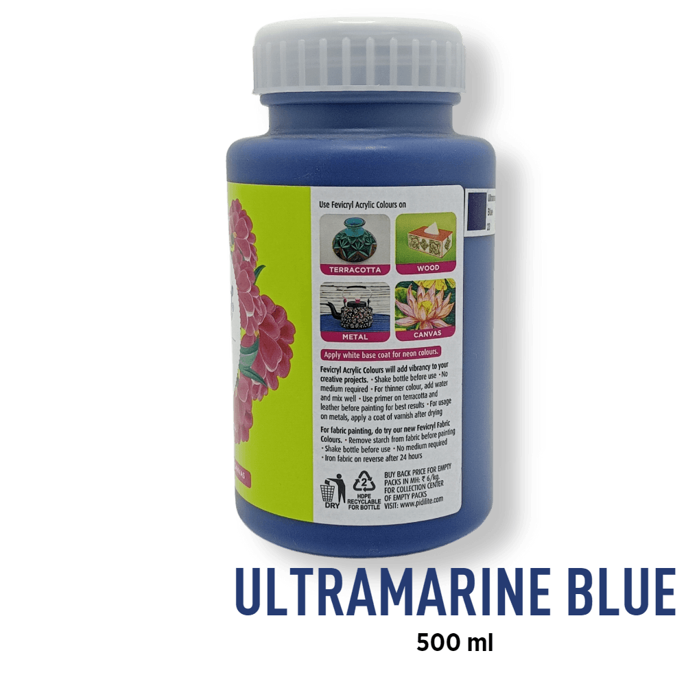 Fevicryl Acrylic Paint - Ultramarine Blue (23) - BohriAli.com