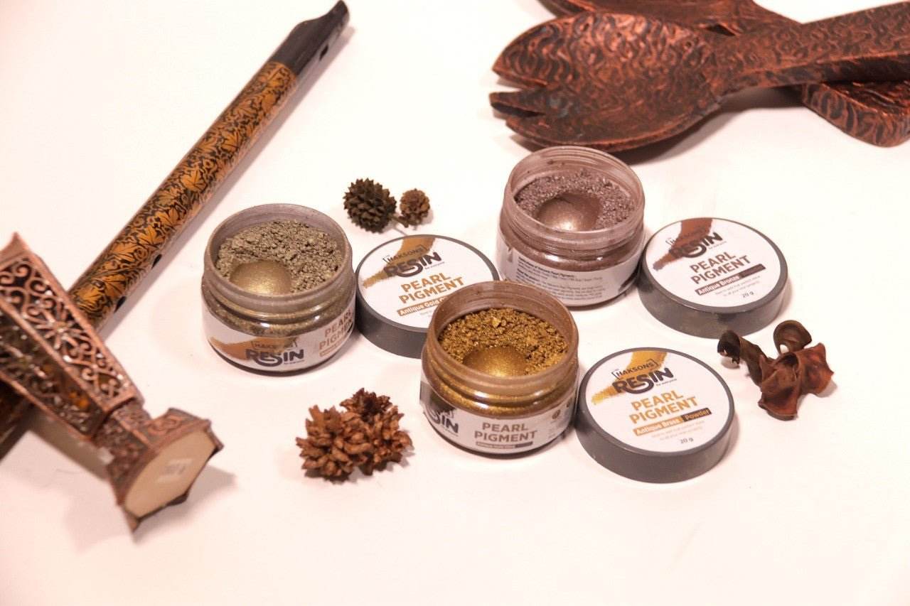 Haksons Pearl Pigments (Mica Powders) - Antique Pack of 3 | for Epoxy Resin - BohriAli.com