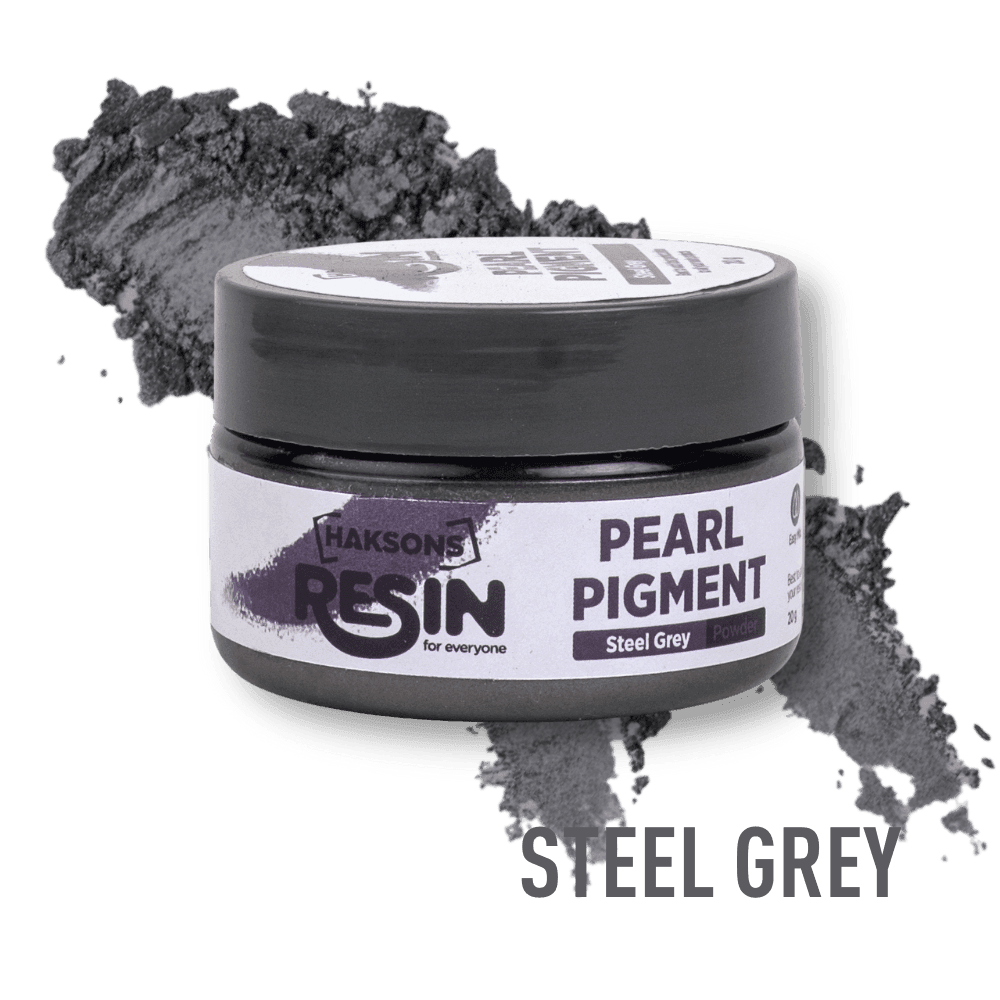 Haksons Pearl Pigments (Mica Powders) - Steel Grey | for Epoxy Resin - BohriAli.com