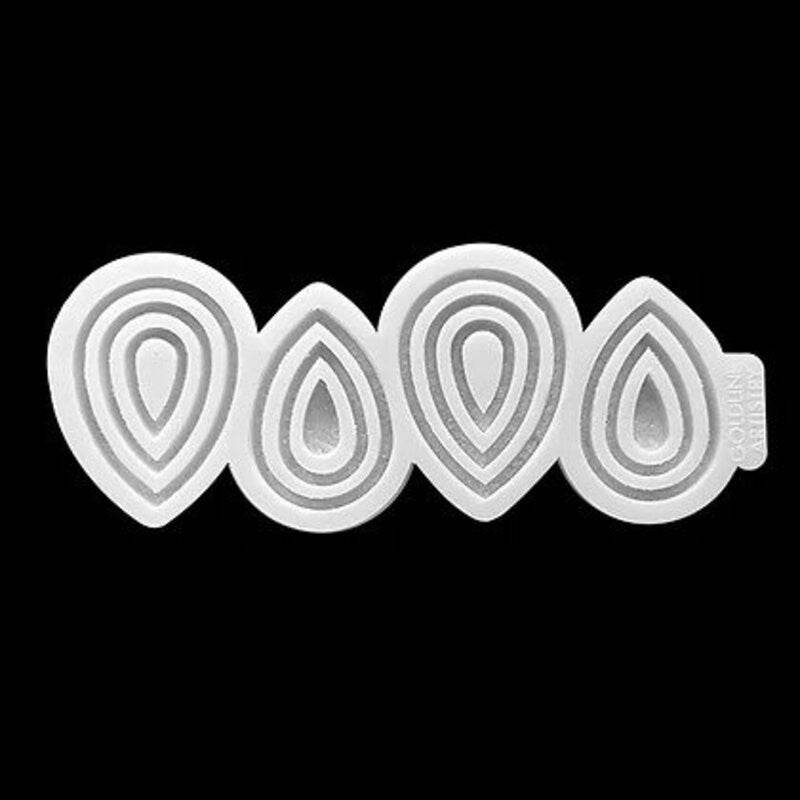 J-27 - Ringed Teardrop Druzy Silicone Mould - BohriAli.com