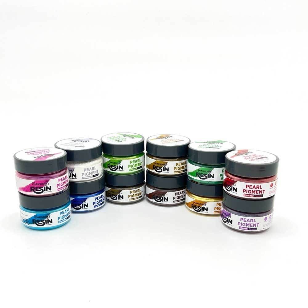 Offbeat Haksons Pearl Pigments (Mica Powders) - Pack of 12 colours (Resin / Soap / Wax) | for Epoxy Resin - BohriAli.com